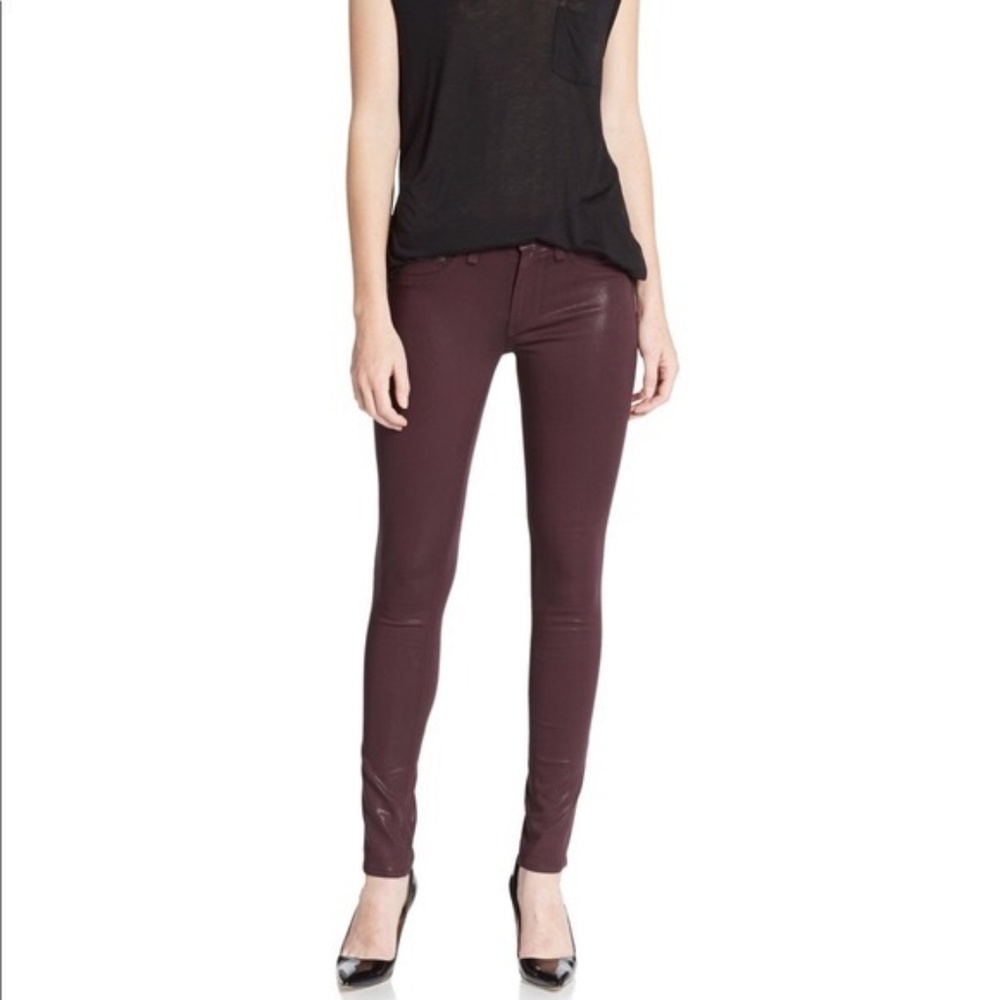 Rag & Bone Skinny Legging Coated Wine